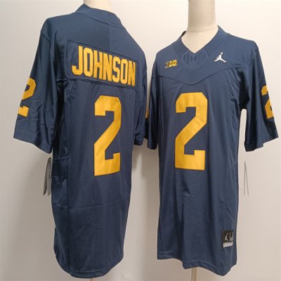 Men's Michigan Wolverines #2 Will Johnson Navy 2024 F.U.S.E. Stitched Jersey