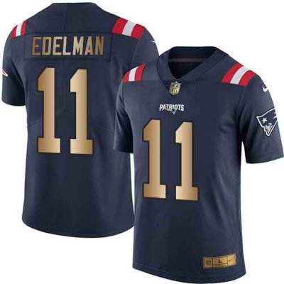 Nike Patriots #11 Julian Edelman Navy Blue Men's Stitched NFL Limited Gold Rush Jersey