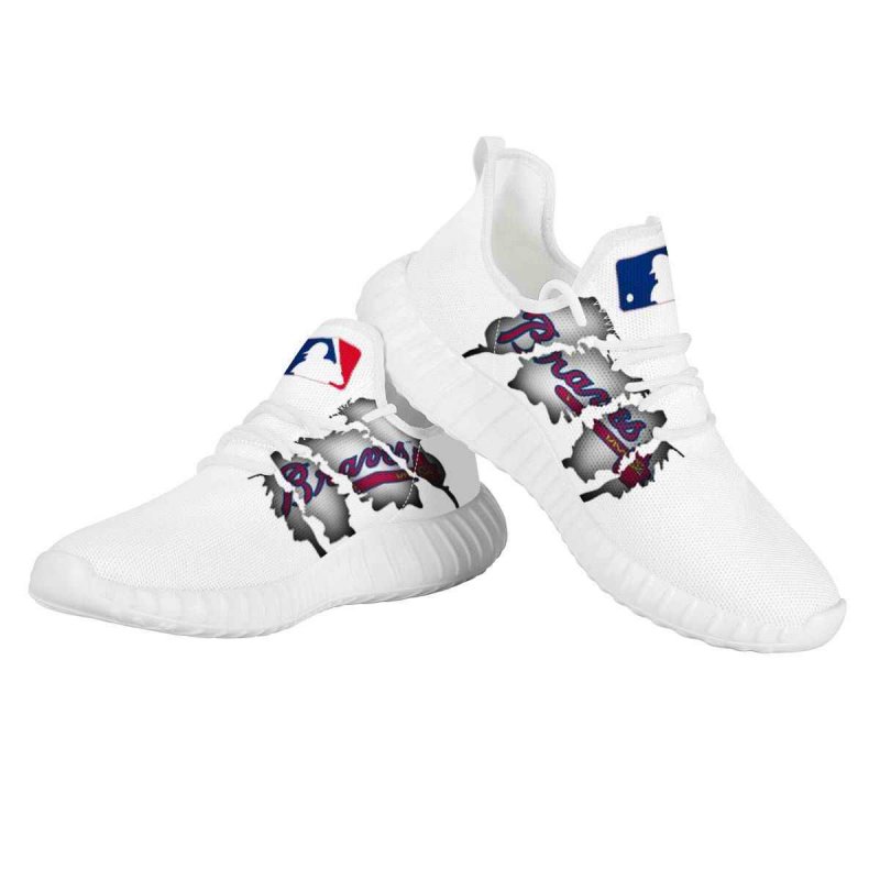 Men's Atlanta Braves Mesh Knit Sneakers/Shoes 003