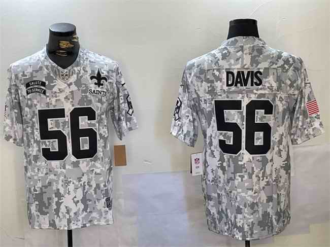 Men's New Orleans Saints #56 Demario Davis 2024 F.U.S.E Arctic Camo Salute to Service Limited Stitched Football Jersey