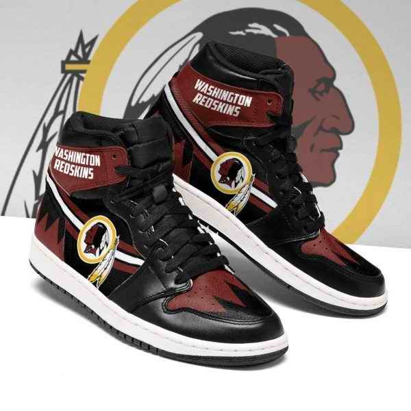 Women's Washington Football Team High Top Leather AJ1 Sneakers 001