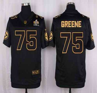 Nike Steelers #75 Joe Greene Black Men's Stitched NFL Elite Pro Line Gold Collection Jersey