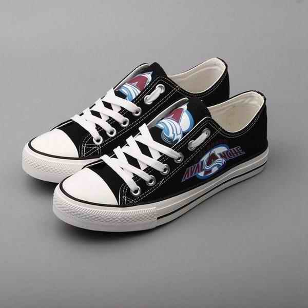 Women's And Youth Colorado Avalanche Repeat Print Low Top Sneakers 001