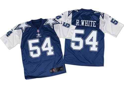 Nike Cowboys #54 Randy White Navy Blue/White Throwback Men's Stitched NFL Elite Jersey