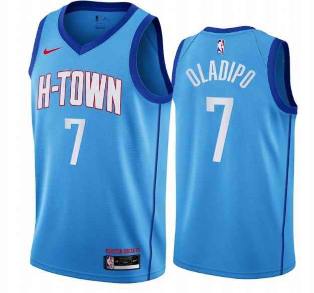 Men's Houston Rockets #7 Victor Oladipo 2020/21 Blue City Edition Swingman Stitched NBA Jersey