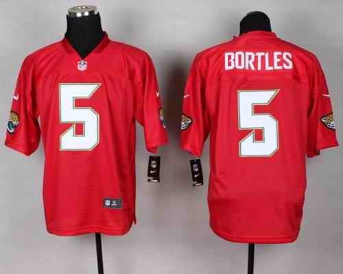 Nike Jaguars #5 Blake Bortles Red Men's Stitched NFL Elite QB Practice Jersey