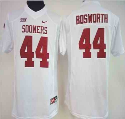 Sooners #44 Brian Bosworth White Women's Stitched NCAA Jersey