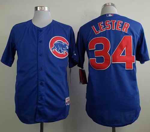 Cubs #34 Jon Lester Blue Cool Base Stitched MLB Jersey