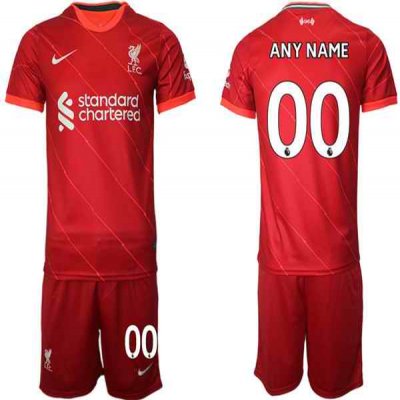 Men's Liverpool Custom 2021/22 Red Home Jersey Suit