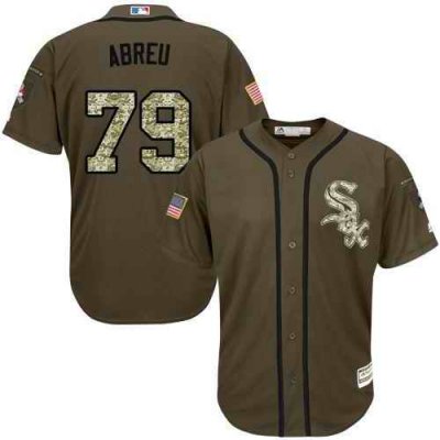 White Sox #79 Jose Abreu Green Salute to Service Stitched Youth MLB Jersey