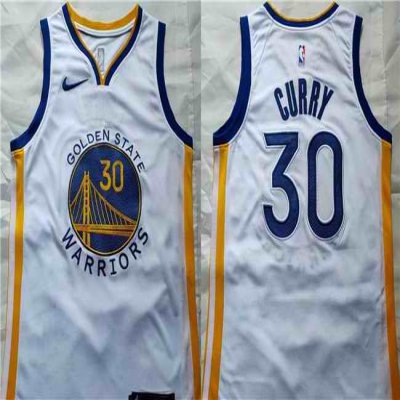 Men's Golden State Warriors #30 Stephen Curry White Stitched Basketball Jersey