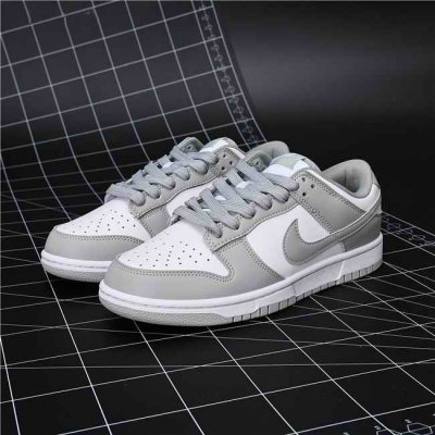 Women's Dunk Low Gray/White Shoes 237