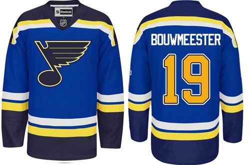 Blues #19 Jay Bouwmeester Light Blue Home Stitched NHL Jersey