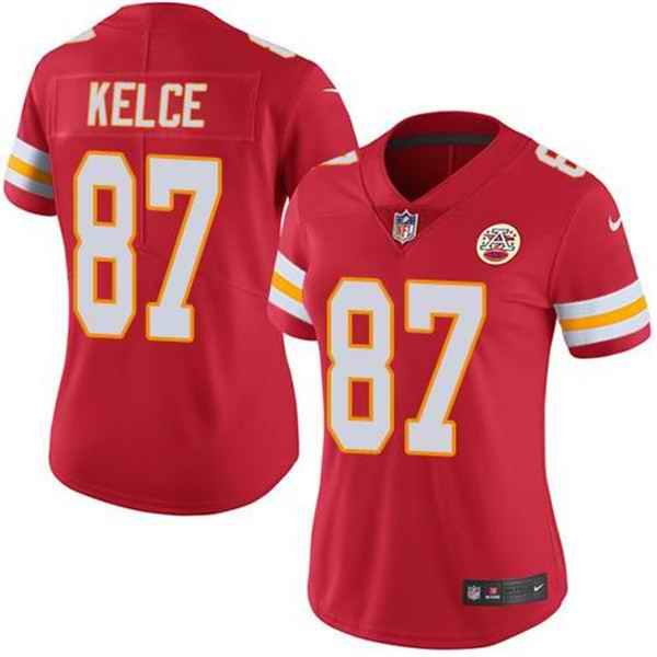 Women's Kansas City Chiefs #87 Travis Kelce Red Vapor Untouchable Stitched NFL Jersey(Run Small)