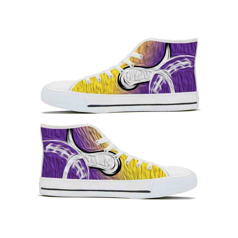 Women's Minnesota Vikings High Top Canvas Sneakers 002