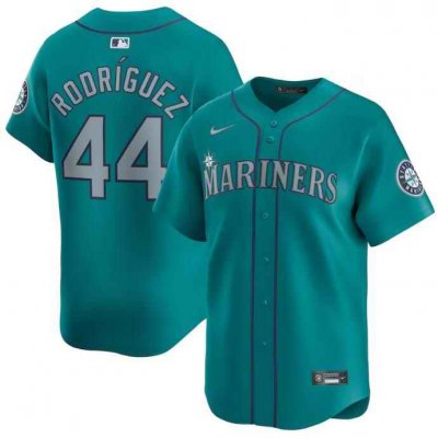 Men's Seattle Mariners #44 Julio Rodr'guez Aqua Alternate Limited Stitched jersey