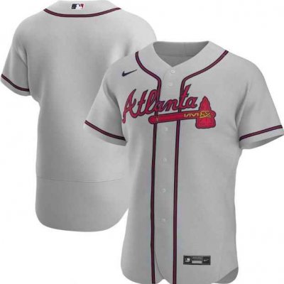 Men's Atlanta Braves Blank Grey Flex Base Stitched Jersey