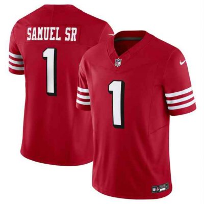 Men's San Francisco 49ers #1 Deebo Samuel SR New Red F.U.S.E. Vapor Untouchable Limited Stitched Football Jersey