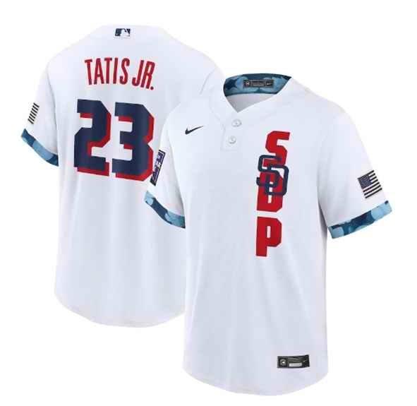 Youth San Diego Padres #23 Fernando Tatis Jr. 2021 White All-Star Cool Base Stitched Baseball Jersey