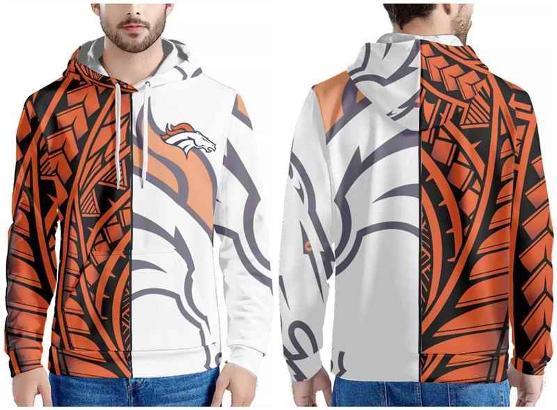 Men's Denver Broncos Black/Orange/White Pullover Hoodie