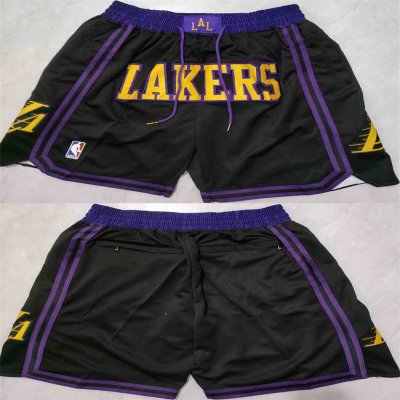 Men's Los Angeles Lakers Black Shorts (Run Small)