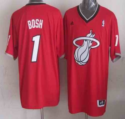 Heat #1 Chris Bosh Red 2013 Christmas Day Swingman Stitched NBA Jersey