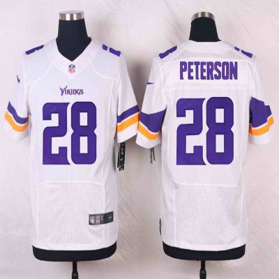 Nike Vikings #28 Adrian Peterson White Team Color Men's Stitched NFL Elite Jersey