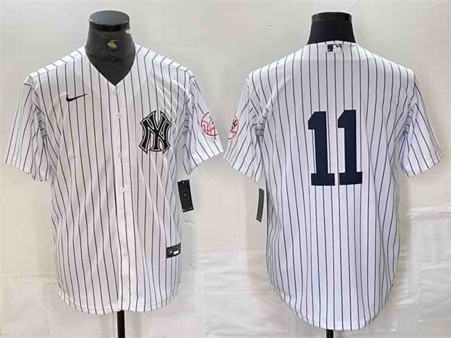 Men's New York Yankees #11 Anthony Volpe White Cool Base Stitched Baseball Jersey