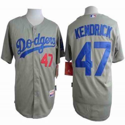 Dodgers #47 Howie Kendrick Grey Cool Base Stitched MLB Jersey