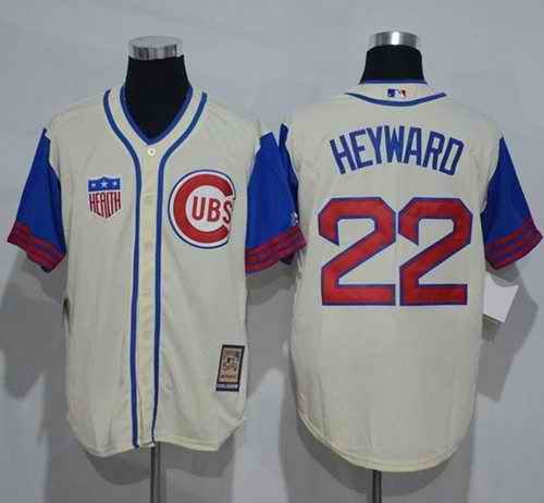 Cubs #22 Jason Heyward Cream/Blue 1942 Turn Back The Clock Stitched MLB Jersey