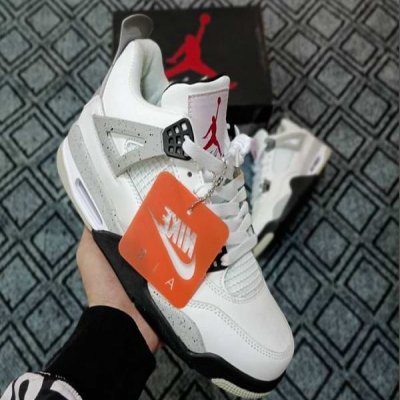 Men's Hot Sale Running weapon Air Jordan 4 white Shoes 068