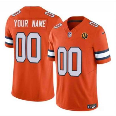 Men's Denver Broncos Active Player Custom Orange 2023 F.U.S.E. With John Madden Patch Vapor Limited Stitched Football Jersey