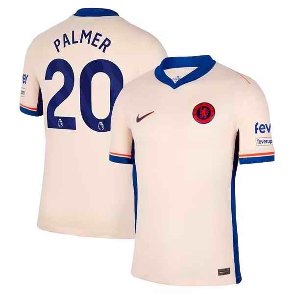 Men's Chelsea #20 Cole Palmer Cream 2024/25 Away Soccer Jersey