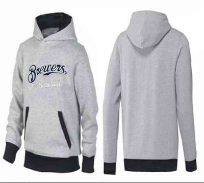 Milwaukee Brewers Pullover Hoodie Grey & Black