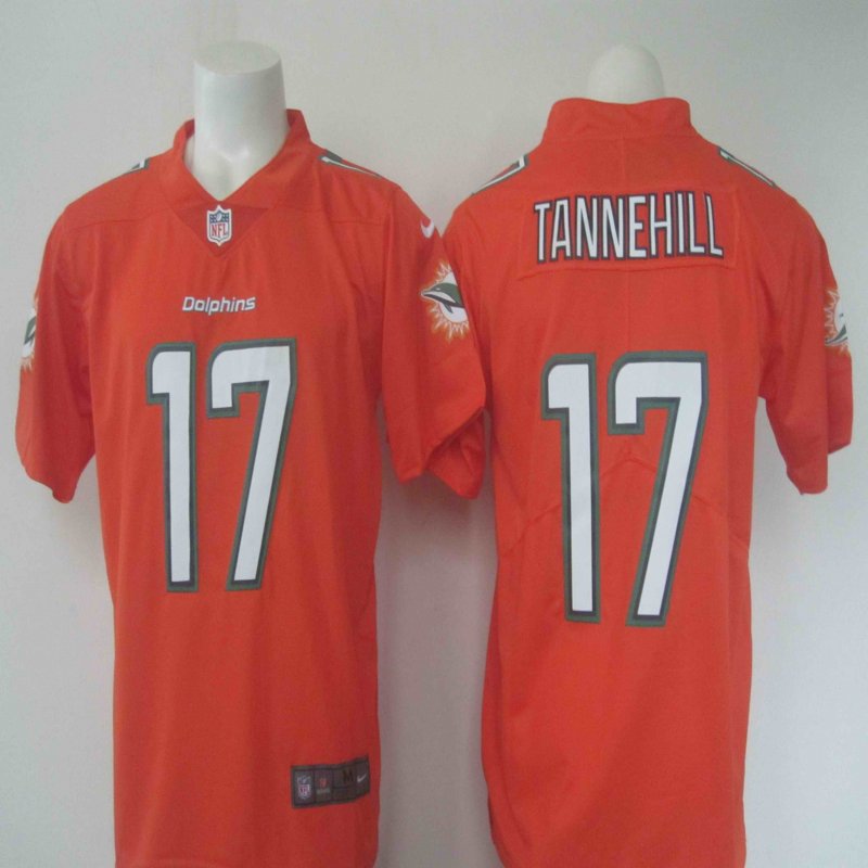 Men's Nike  Dolphins #17 Ryan Tannehill Orange Limited Rush Stitched NFL Jersey