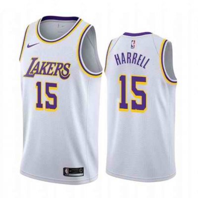 Men's Los Angeles Lakers #15 Montrezl Harrell White Stitched Jersey