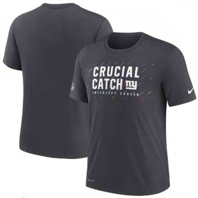 Men's New York Giants Charcoal 2021 Crucial Catch Performance T-Shirt