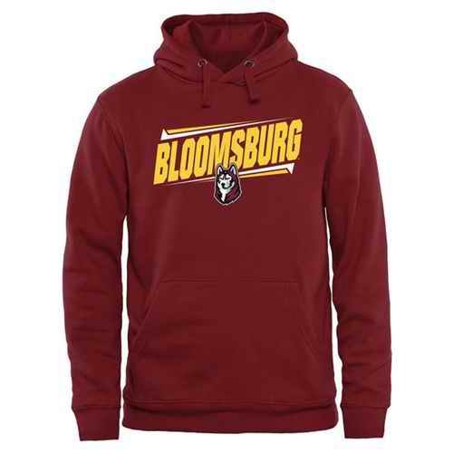 Bloomsburg Huskies Double Bar Pullover Hoodie Maroon