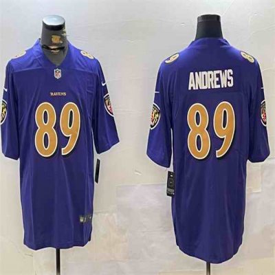 Men's Baltimore Ravens #89 Mark Andrews Purple Gold Vapor Untouchable Limited Football Jersey