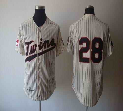 Mitchell And Ness 1970 Twins #28 Bert Blyleven Cream Stitched Throwback MLB Jersey