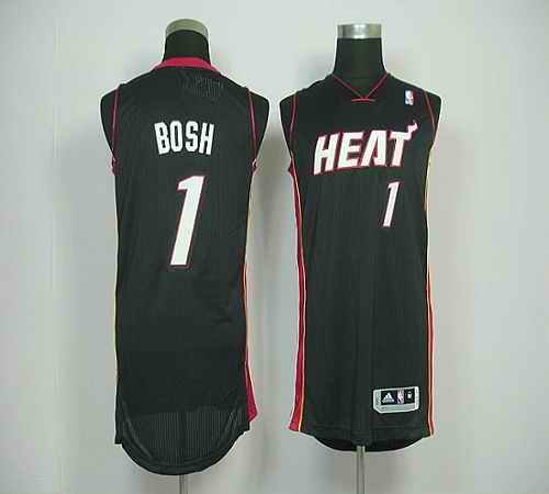 Revolution 30 Heat #1 Chris Bosh Black Stitched NBA Jersey