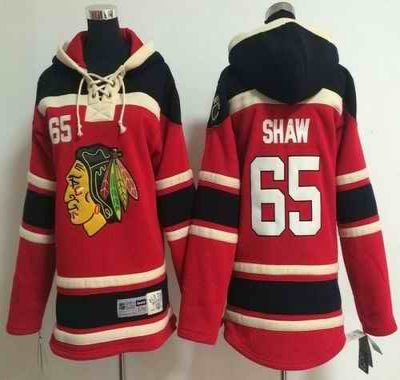 Blackhawks #65 Andrew Shaw Red Sawyer Hooded Sweatshirt Stitched Youth NHL Jersey