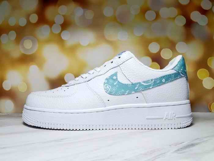 Men's Air Force 1 Low White/Teal Shoes 0165