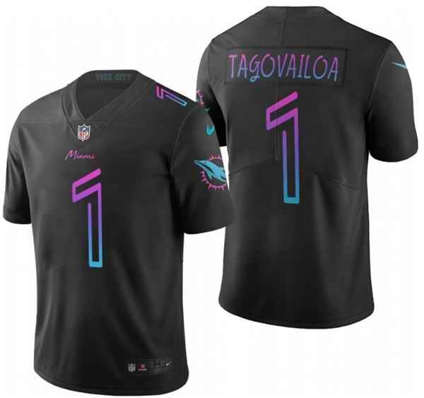 Youth Miami Dolphins #1 Tua Tagovailoa Black Limited Stitched Jersey