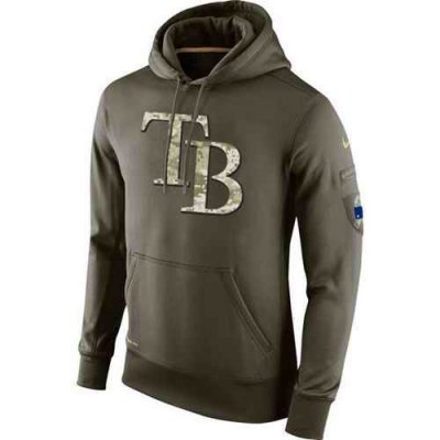 Men's Tampa Bay Rays Nike Olive Salute To Service KO Performance Hoodie