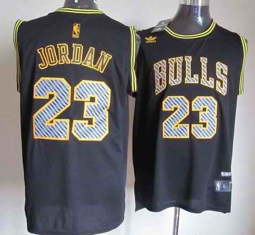 Bulls #23 Michael Jordan Black Electricity Fashion Stitched NBA Jersey