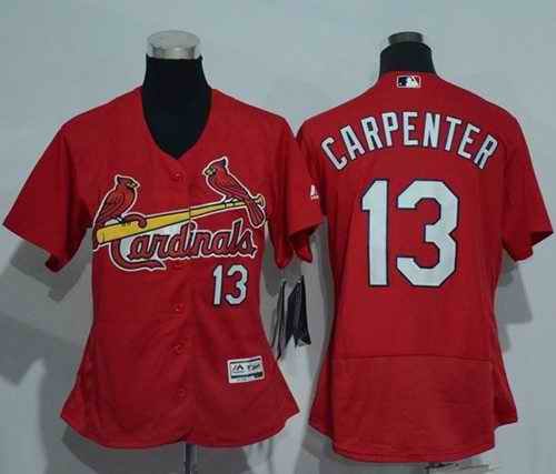 Cardinals #13 Matt Carpenter Red Flexbase Authentic Women's Stitched MLB Jersey