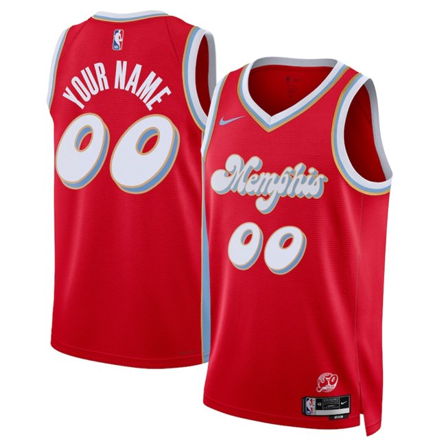 Men's Memphis Grizzlies Active Player Custom Red 2024/25 City Edition Stitched Basketball Jersey