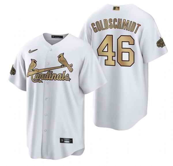 Men's St. Louis Cardinals #46 Paul Goldschmidt 2022 All-Star White Cool Base Stitched Baseball Jersey