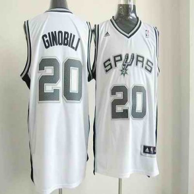 New Revolution 30 Spurs #20 Manu Ginobili White Stitched NBA Jersey